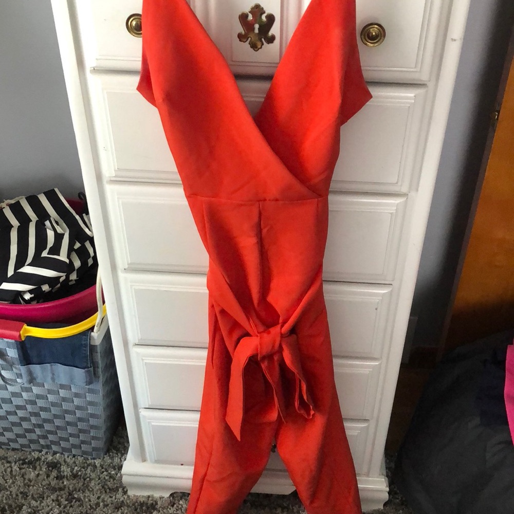 Orange red jumpsuit